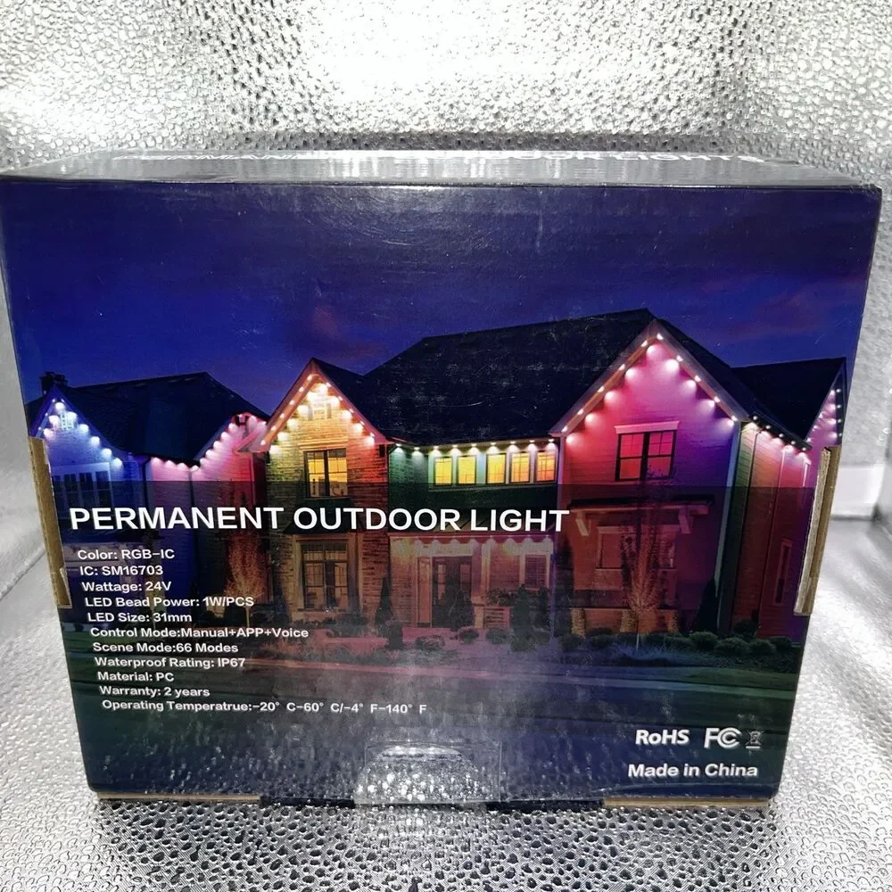 50FT Permanent Outdoor Lights, RGB LED Eaves Lights APP/Remote Control